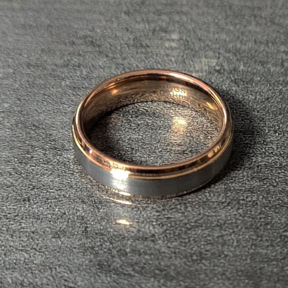 Personalized Men's Real Rose Gold Tungsten Promise Ring Pinky Promise Ring